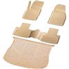RECAMBO Set di tappetini in gomma e vasca per bagagliaio adatti per Range Rover Evoque I | L538, LV | 2011-2018 100% tappetini per auto e bagagliaio in TPE antiscivolo di alta qualità, colore beige