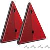 DARKGUARD 2xCatarifrangenti Triangolare Posteriori Rossi,Avvitare,E11 Omologato, 150x10x132mm (LxWxH),Triangolo Riflettore Vite Posteriore Rosso per Caravan Furgoni（Rosso-Triangolare-Avvitare-2Pezzi）