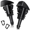 Norhogo 2Pcs Ugello Tergicristalli, Pratico Installazione semplice Sostituzione ad alta efficienza, Nero Plastica Ugello Tergicristallo Ugello Spruzzatore, per Getto d'acqua