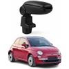 OMAC Armlehne per Fiat 500 500C 2007-2015 - Snap-On - ABS + Kunstleder - Keine Bohrung o Installation - Einfache Montage Black