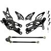 avdb-moto Supporto Pedane Arretrate Regolabili Compatibile con HONDA CBR 600 RR 600RR PC37 2003-2004, CBR 600 RR 600RR PC37 2005-2006, 1000RR SC57 2004-2005, 1000RR SC57 2006-2007 Racing AVDB (Nero)