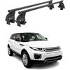 OMAC Barre trasversali in acciaio per Land Rover Range Rover Evoque I L538 2012-2018 - Antifurto Incluso - Testata City Crash - DIN 75302:2019 - ISO/Passo 11154:2006 - Carico massimo 50 kg Nero