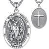 CELESTIA Uomo Collana San Arcangelo Michele Argento 925 Ciondolo di Medaglia Arcangelo Michele Gioielli Religioso Talismano Portafortuna Uomo Regalo per Lui Papà Festa del Papa