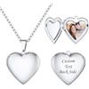 U7 Collana con Foto Personalizzata, Medaglione Portafoto a Cuore