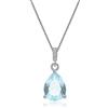 GioiaPura Collana da donna Gioiello realizzato in argento 925 impreziosito da zirconi di colore bianco, acqua marina. Pendente con soggetto a forma di goccia. La referenza è ins028p147aq