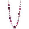 FULU AUTUMN Collana lunga di perle in pietra per le donne collana a catena in argento con cristalli di conchiglia gioielli di moda regalo di Natale per la mamma, 35 pouces + 2,7 pouces, Perla