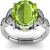 LMDPRAJAPATIS Anello da donna in argento Sterling 925 con pietra portafortuna con peridoto naturale da 3,25 carati, Pietra preziosa, Peridoto