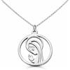 MAJALE Collana Vergine Maria in Acciaio Inossidabile Oro 18K o Argento - Medaglia Rotonda 15 mm - Catena 40 + 5 cm Regolabile - Ciondolo Cattolico per Donna e Bambina