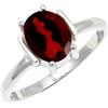SILVERTROVE in Granato pietra preziosa per Anello placcato argento Uomo e donna gioielli fatti a mano di tutte le taglie CRG1255AB_60 (19.1)