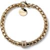 UNOAERRE Bracciale Donna Bangle Argento, Bronzo Placcato Argento, Design Intrecciato Spirale, 18,5 cm, Chiusura Moschettone