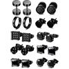 ZXTGBQ 10 Coppie Orecchini Uomo Cerchio Acciaio Chirurgico Orecchini Set, Zirconi Punk Orecchino Uomo Cartilage Helix Orecchio Piercing Huggie Anallergici Set Tondo Scuro Zirconi Punk Orecchinio