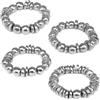VLNET ® | Vestopazzo 4 bracciali elastici con motivi geometrici | alluminio 100% riciclato | fatto a mano | Indossabili separatamente o insieme.| Tg unica | Nickel tested