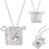 Gaosh Collana con Medaglione Personalizzata per Donna - Collana di Cuore con Incisione del Nome per Mamma o Nonna, Regalo per Festa della Mamma, Regalo di Natale (B-Argento)