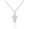 GioiaPura - Collana donna in argento 925. Ciondolo a forma di croce ricoperto da zirconi bianchi. Ideale per regalo compleanno| Natale| Amicizia
