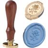 Ychostamp Timbro per Sigillo di Cera Rosa - Timbro per Sigillo di Cera a Fiori, Sigillo Floreale Vintage Rimovibile per Carte Buste, Inviti, Confezioni Regalo (Timbro Rosa Ovale C)