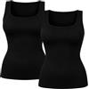 VanKee Canotta Modellante Compressione Donna Controllo Pancia e Vita Collo Quadrato Body Shaper Senza Cuciture Alta Elasticità Morbida Intimo Modellante Supporto Comfort Body Contenitivo