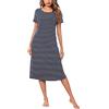 Litherday Camicia da Notte Donna Girocollo Sciolto Maniche Corte Camicia da Notte con Maniche Ragla Camicia da Notte Estiva da Donna Corta 95% Cotone Camicia da Notte,Rosso Blu Scuro,S