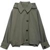 SYLDMKJ Trench Donna Trench da Donna Cappello Cappuccio di Trench Corti con Cappuccio di Trench da Donna Casual-Army Green-M