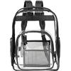NAILAO Zaino Trasparente, Grande PVC Plastica Scuola Borsa, Impermeabile Casual Bag Zainetto per Lavoro Palestra Escursionismo Viaggio (Nero, Grande)
