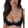 VIVISENCE 3234 Parte Superiore del Bikini, Nero/Oro, 2F Donna