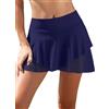 SHEKINI Gonna da donna a vita alta, in rete, con slip interno, a strati, per il controllo della pancia, bikini, da spiaggia, per l'estate, Blu, XXL