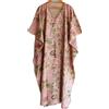 INDACORIFY Abito Caftano in Cotone con Stampa a Blocchi, Sartoria da Donna Stampata Floreale, Abito Lungo Caftano Indiano Fatto a Mano, Bellissimo Abito da Spiaggia (Design-3)