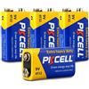 PKCELL Batterie 9V 6F22 PKCELL, Pila 9V a Lunga Durata per Rilevatori di Fumo, Sensori di Allarme Antifurto, Batteria Quadrata per Irrigatore Giardino, Confezione da 4
