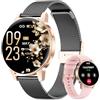 SLOKSFil Smartwatch Donna,1.27"HD Touchscreen Completo Orologio Donna con Funzione Telefono,24H Pressione Arteriosa SpO2 Frequenza Cardiaca Monitor del Sonno,100+ Modalità Sportive, Android iOS (Oro nero)