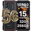 DOOGEERugged Blade 20 Turbo Rugged Smartphone 5G, 32GB + 256GB/TF 2TB, 10300mAh/33W, Dimensity 7050 Telefono Indistruttibile, Android 15 Celluare Antiurto,50MP/5G Dual SIM/IP68/OTG/Face ID