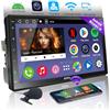 ATOTOEXCEL A6PF Autoradio 2 Din Android, 7 Pollici Wireless CarPlay e Senza Fili Android Auto, Dab+ Radio, Doppio Bluetooth, Tethering WiFI/BT/USB, 2G+32G, A6G2C7PF