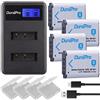 DuraPro 4Pcs 1600mAh NP-BX1 NP BX1 Battery + LCD Dual USB Charger for for Sony NP-BX1 Battery Sony DSC-RX100 RX100 II DSC-WX500 HX300 WX300 HX400V WX300 WX350 HDR AS100v AS200V AS15 AS30V AS300 M3 M2