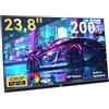 Kenowa Monitor portatile USB-C da 23,8 pollici, 200 Hz, FreeSync Gaming Monitor Full HD 1920 x 1080 IPS, schermo esterno con altoparlante di tipo C/HDMI per laptop/PC/telefono/Mac/PS4