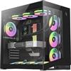 GAMEMAX NEX C56 Case gaming ATX mid-tower Airflow, vetro temperato 270°, 7 ventole ARGB 120 mm preinstallate, USB-C, 2× USB 3.0, radiatore 360 mm, per desktop, RTX 4090 & RTX 5090