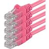 1aTTack.de 86725 5x 3m magenta Cavo di rete Cat6 Cat 6 Ethernet LAN 1000 Mbit/s RJ45