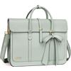 MOSISO Borsa Porta PC Donna,17 Pollici Laptop in Pelle PU Borsa a Tracolla Convertibile,17,3 Pollici Borse Messenger Casual Lavoro Viaggio Computer Custodia con Nodo a Fiocco,Salvia Verde