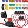 Ysimple 6PCS Portafusibili 12AWG(2)+14AWG(2)+16AWG(2), 12V Portafusibili in Linea Impermeabile con 20 Fusibili Auto Standard 3A/5A/7,5A/10A/15A/20A/25A/30A/35A/40A, Fusibili Kit per Auto/Camion/Moto