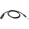 SYSTEM-S Cavo audio XLR 100 cm 3 poli femmina a jack AUX 6,35 mm 2 pin TS maschio adattatore