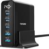 Topadre Caricatore USB C 140W 5 porte, PD 3.0 Caricabatterie USB C GaN compatibile con MacBook Pro 16 2021, per Dell XPS, per iPhone 16 Pro Max/Pro/16/15 Pro Max, per Galaxy S24 Ultra/S23 ecc.