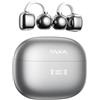PAXA Clipbuds7 - Clip per auricolari, Bluetooth 5.4, con display LED, riconoscimento automatico L/R touch, batteria 44h, super leggera (4,5 g), comoda per lo sport e l'uso quotidiano, argento