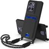 SLWYF Custodia per Motorola Edge 50 Neo/S50/ThinkPhone 25 Cover con cordino regolabile, con porta carte, Antiurto TPU Regolabile Stylish custodia a tracolla per Moto S50/Edge 50 Neo, Nero