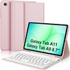 IVEOPPE Tastiera per Samsung Galaxy Tab A11 8.7/ Samsung Galaxy Tab A9 8.7, Cover Tastiera Italiano QWERTY, Senza Fili Bluetooth Staccabile Custodia Keyboard con Portapenna, Rosa