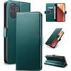 Yunubeyii Cover Libro per Xiaomi Redmi Note 13 Pro 4G/Poco M6 Pro - [Blocco RFID] Luxury PU Leather Portafoglio Card Holder Magnetic Phone Custodia con Kickstand, Cover Protettiva Antiurto, Verde