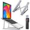BHHB Supporto PC Portatile, Porta PC Pieghevole 6 Livelli Regolabile, Alluminio Ventilato Supporto Laptop Stand per MacBook Air/PRO, Dell, XPS, HP, Lenovo, Computer Portatili e Tablet (9~17'') - Grigio