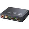 LiNKFOR HDMI Audio Estrattore 2 Uscite 4K 3D con Alimentatore HDMI a SPDIF Toslink Ottico + 2 Uscite Video HDMI Splitter HD Digitale a Stereo Analogico R/L 2CH/5.1CH per Blu-ray DVD SKY Box PS3 PS4