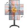 GUZHIKU Rotazione Orizzontale E Verticale ±90°, Supporto TV da Pavimento con Ruote per Schermo 37-80 pollici Fino a 58,5kg, Porta TV Mobile Carrello Altezza Regolabile Su 6 Livelli VESA Max 800x600mm