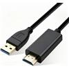 Velozym Cavo USB 3.0 a HDMI, USB 3.0/2.0 a HDMI maschi, 1.8M, È Necessaria l'installazione dei Driver, connettore 1080p Full HD per monitor, per PC, laptop, HDTV, compatibile con Windows