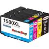 HenceBuy PGI 1500 XL Multipack Cartucce inchiostro Compatibile per Canon PGI-1500 PGI-1500XL 1500XL per Canon Maxify MB2150 MB2750 MB2050 MB2350 MB2300 MB2000 MB2755 MB2155 Nero Ciano Magenta Giallo
