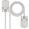 NANOCABLE 10.14.0202 - Cavo seriale RS232 per stampante e comunicazioni, DB9/M-DB9/H, maschio-femmina, beige, 1.8 mts