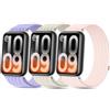 CreoArte 3 pezzi Nylon Cinturino Compatibile con Xiaomi Smart Band 10 Pro/9 Pro/8 Pro,Sportivo Morbido e Traspirante Regolabile Per Xiaomi Redmi Watch 6/5/4 Uomo Donna