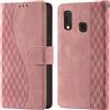 CaseGla Cover per Samsung Galaxy A20e / A10e custodia portafoglio Rosa | Blocco RFID, 3 scomparti carte, 1 tasca banconote, Chiusura magnetica, Supporto, Pelle PU flip cover per Samsung A20e